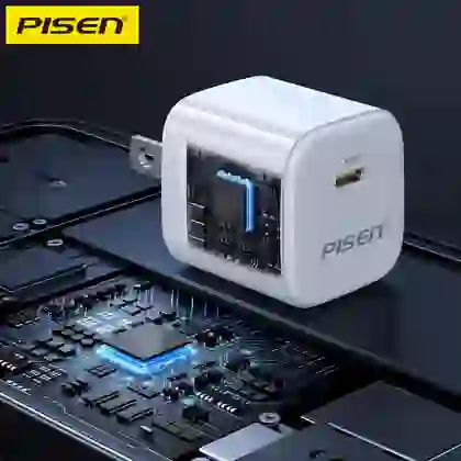 Củ sạc Pisen Quick - Mr White Tiny USB-C 20W kèm cáp usb-c to lightning 6